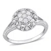 Mimi & Max 1/2ct Tw Diamond Cluster Open Shank Ring 14k White Gold In White