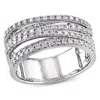 Mimi & Max 1/2ct Tw Diamond Crossover Ring Sterling Silver In White