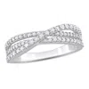 Mimi & Max 1/2ct Tw Diamond Crossover Ring Sterling Silver In White