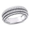 Mimi & Max 1/2ct Tw Diamond Double Row Eternity Ring 14k White Gold In White