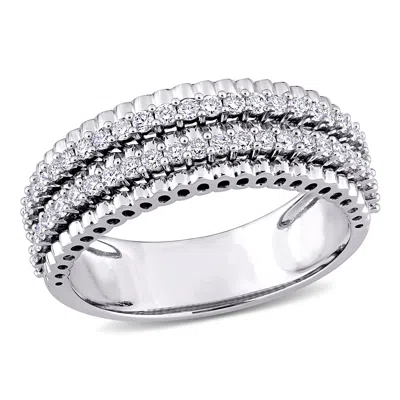 Mimi & Max 1/2ct Tw Diamond Double Row Eternity Ring 14k White Gold
