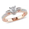 Mimi & Max 1/2ct Tw Diamond Engagement Ring 14k Rose Gold In White
