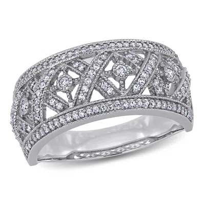 Mimi & Max 1/2ct Tw Diamond Filigree Ring 10k White Gold