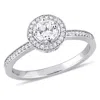 Mimi & Max 1/2ct Tw Diamond Halo Engagement Ring 14k White Gold In White
