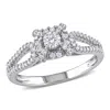 Mimi & Max 1/2ct Tw Diamond Halo Engagement Ring 14k White Gold In White