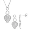 Mimi & Max 1/2ct Tw Diamond Heart Infinity Jewelry Set Sterling Silver In White