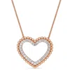Mimi & Max 1/2ct Tw Diamond Heart Necklace 14k Rose Gold In White
