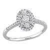 Mimi & Max 1/2ct Tw Diamond Oval Shape Halo Engagement Ring 10k White Gold In White