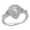 Mimi & Max 1/2ct Tw Diamond Pear Shape Engagement Ring 10k White Gold In White
