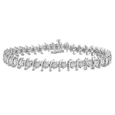 Mimi & Max 1/2ct Tw Diamond Tennis Bracelet In Sterling Silver