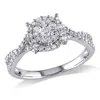 Mimi & Max 1/2ct Tw Halo Diamond Engagement Ring 10k White Gold In White