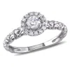 Mimi & Max 1/2ct Tw Halo Diamond Engagement Ring 14k White Gold In Silver