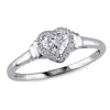 Mimi & Max 1/2ct Tw Halo Heart Diamond Engagement Ring 14k White Gold In White