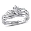 Mimi & Max 1/2ct Tw Marquise And Tapered Baguette Diamond Bridal Ring Set In 14k White Gold In White