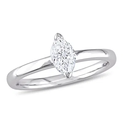 Mimi & Max 1/2ct Tw Marquise-cut Diamond Solitaire Engagement Ring 14k White Gold
