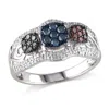 Mimi & Max 1/2ct Tw Multi-color Diamond Cluster Ring Sterling Silver In Multi