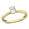 Mimi & Max 1/2ct Tw Oval-cut Lab-grown Diamond Solitaire Engagement Ring With Accents Sterling Silver In Gold