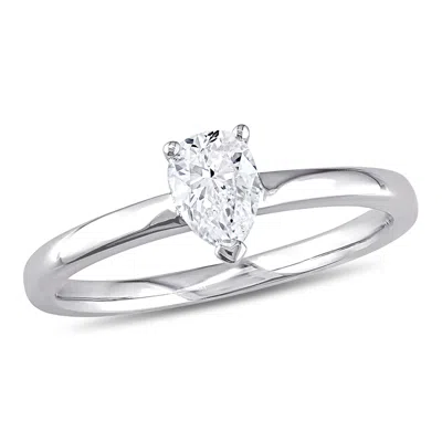 Mimi & Max 1/2ct Tw Pear-cut Diamond Solitaire Engagement Ring 14k White Gold