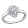 Mimi & Max 1/2ct Tw Pear Round Diamond Graduated Halo Engagement Ring 14k White Gold In White
