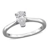 Mimi & Max 1/2ct Tw Pear-shape Lab-grown Diamond Solitaire Engagement Ring With Side Accents In Sterling Silver In White