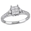 Mimi & Max 1/2ct Tw Princess Cut Diamond Engagement Ring 10k White Gold In White
