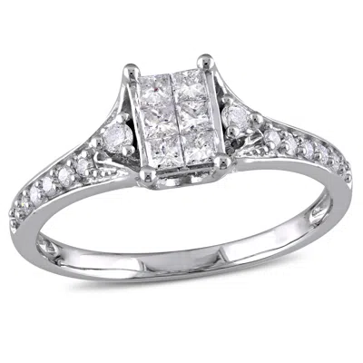 Mimi & Max 1/2ct Tw Princess Cut Diamond Engagement Ring 10k White Gold