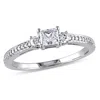 Mimi & Max 1/2ct Tw Princess Diamond 3-stone Engagement Ring 10k White Gold In White