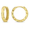 Mimi & Max 12mm Diamond Cut Design Mini Hoop Earrings In 14k Yellow Gold In Gold