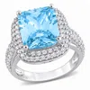Mimi & Max 13 5/8ct Tgw Light Blue Pastel & White Cubic Zirconia Ring Sterling Silver In Blue