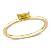 Mimi & Max 1/3 Ct Tgw Baguette Yellow Sapphire Stackable Ring In 10k Yellow Gold In Yellow