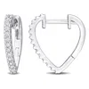 Mimi & Max 1/3ct Dew Created Moissanite Heart Hoop Earrings In Sterling Silver
