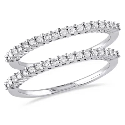 Mimi & Max 1/3ct Tdw Diamond 2-piece Anniversary Ring Set In Sterling Silver In White