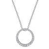 Mimi & Max 1/3ct Tdw Diamond Circle Pendant With Chain In Sterling Silver In White