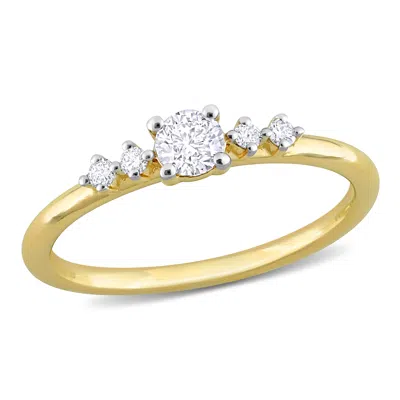 Mimi & Max 1/3ct Tdw Diamond Ring 14k Yellow Gold In White