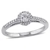 Mimi & Max 1/3ct Tgw Created White Sapphire 1/5ct Tw Diamond Engagement Ring 14k White Gold In White