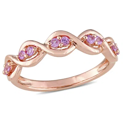Mimi & Max 1/3ct Tgw Pink Sapphire Stackable Infinity Anniversary Ring In 14k Rose Gold