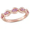 Mimi & Max 1/3ct Tgw Pink Sapphire Stackable Infinity Anniversary Ring In 14k Rose Gold In Purple