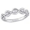 Mimi & Max 1/3ct Tgw White Sapphire Stackable Infinity Anniversary Ring In 14k White Gold In White