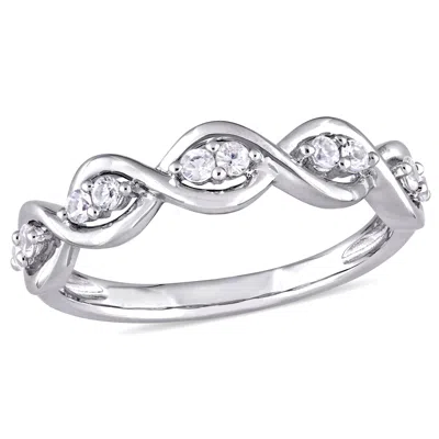 Mimi & Max 1/3ct Tgw White Sapphire Stackable Infinity Anniversary Ring In 14k White Gold