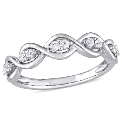 Mimi & Max 1/3ct Tgw White Sapphire Stackable Infinity Anniversary Ring In 14k White Gold In Silver