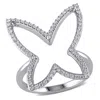 Mimi & Max 1/3ct Tw Butterfly Diamond Ring 14k White Gold In White