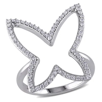 Mimi & Max 1/3ct Tw Butterfly Diamond Ring 14k White Gold