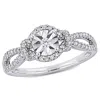 Mimi & Max 1/3ct Tw Diamond Crossover Engagement Ring Sterling Silver In White