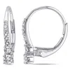 Mimi & Max 1/3ct Tw Diamond Leverback Earrings In 10k White Gold In White