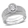 Mimi & Max 1/3ct Tw Diamond Oval Halo Bridal Set Sterling Silver In White