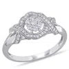 Mimi & Max 1/3ct Tw Diamond Twist Floral Engagement Ring 10k White Gold In White