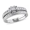 Mimi & Max 1/3ct Tw Princess Cut Baguettes Round Diamond Bridal Set Sterling Silver In White