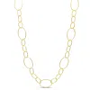 Mimi & Max 13mm Fancy Oval Link Chain Necklace In Yellow Plated Sterling Silver - 24 In In Gold