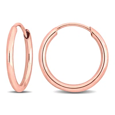Mimi & Max 13mm Hoop Earrings In 14k Rose Gold