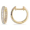 Mimi & Max 1/4 Ct Tw Diamond Inside Outside Hoop Earrings In 14k Yellow Gold In Yellow